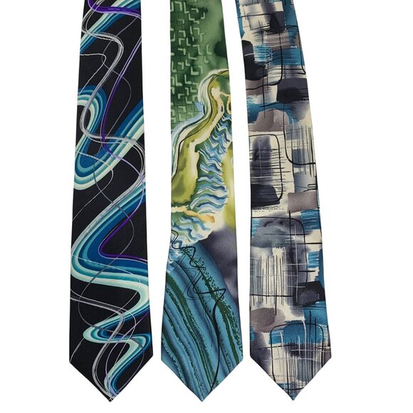 THREE Jerry GARCIA Collection SILK Ties 62 Happy Birthday - 61 Birdland, Scales
